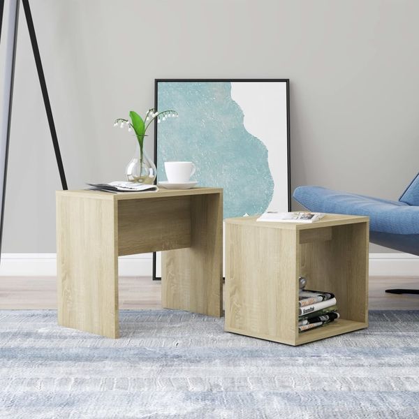 vidaXL Couchtisch-Set Sonoma-Eiche 48 x 30 x 45 cm Holzwerkstoff 802888