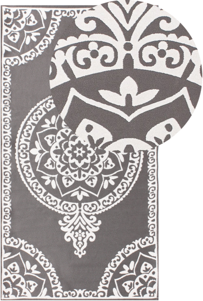 Outdoorteppich KOHIMA Grau 80 x 150 cm