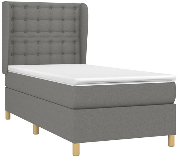 Boxspringbett mit Matratze Stoff Dunkelgrau 80x200 cm, Härtegrad: H2 [3128798] Bild 3