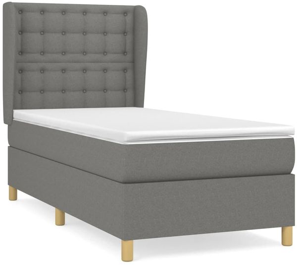 Boxspringbett mit Matratze Stoff Dunkelgrau 80x200 cm, Härtegrad: H2 [3128798] Bild 2