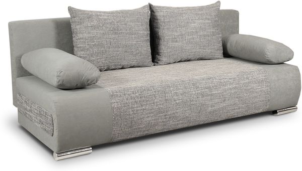Schlafsofa Naki - Sofa mit Schlaffunktion und Bettkasten, Bettsofa, Couch (Grau + Grau (Alova 10 + Berlin 01)) Bild 2