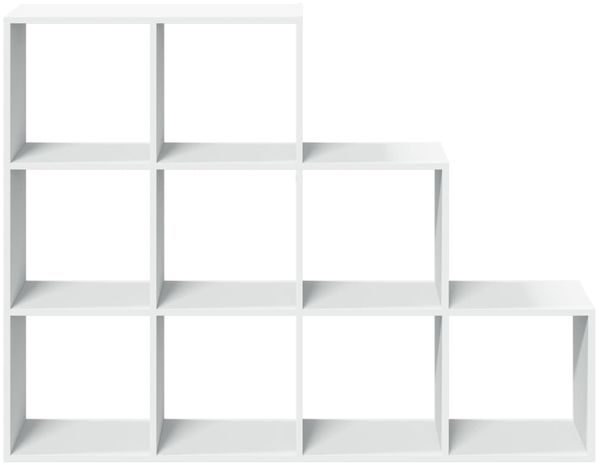 Raumteiler-Bücherregal 3 Stufen, Holzwerkstoff, Weiß, 137,5 x 29 x 103,5 cm Bild 5