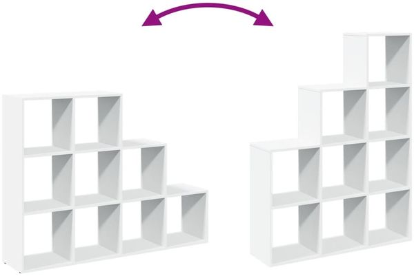 Raumteiler-Bücherregal 3 Stufen, Holzwerkstoff, Weiß, 137,5 x 29 x 103,5 cm Bild 9