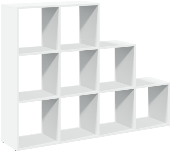 Raumteiler-Bücherregal 3 Stufen, Holzwerkstoff, Weiß, 137,5 x 29 x 103,5 cm