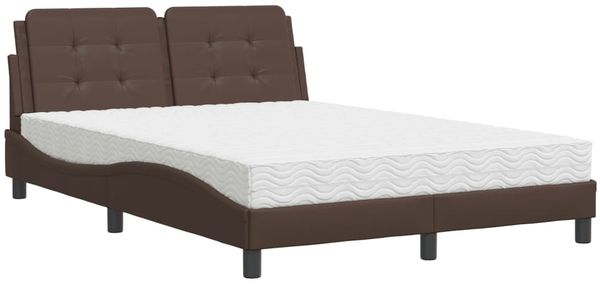Einzelbettgestell Design für Erwachsene ohne Matratze Braun 120x200 cm Kunstleder d4107e