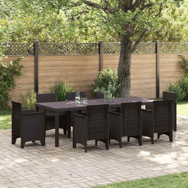 vidaXL Gartentisch Braun 250 x 100 x 73 cm Poly-Rattan 3378517