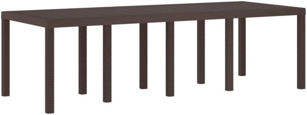 vidaXL Gartentisch Braun 250 x 100 x 73 cm Poly-Rattan 3378517