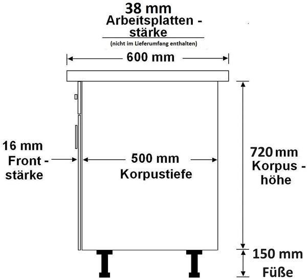 Küche SCANDI Unterschrank 30 cm Fischgrät Schrankauszug Küchenzeile Küchenblock Bild 4