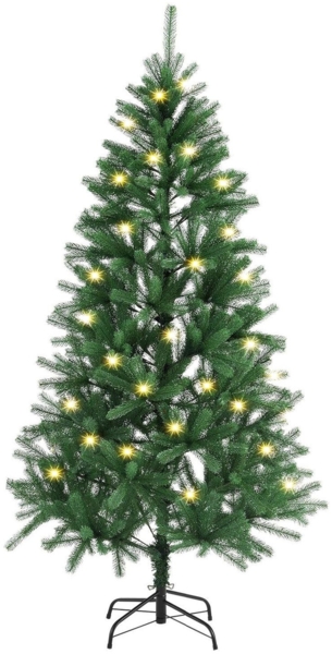 Juskys künstlicher Weihnachtsbaum mit LED Beleuchtung & Ständer für drinnen, Kunststoff / Metall naturgetreu, Ø 100x180 cm