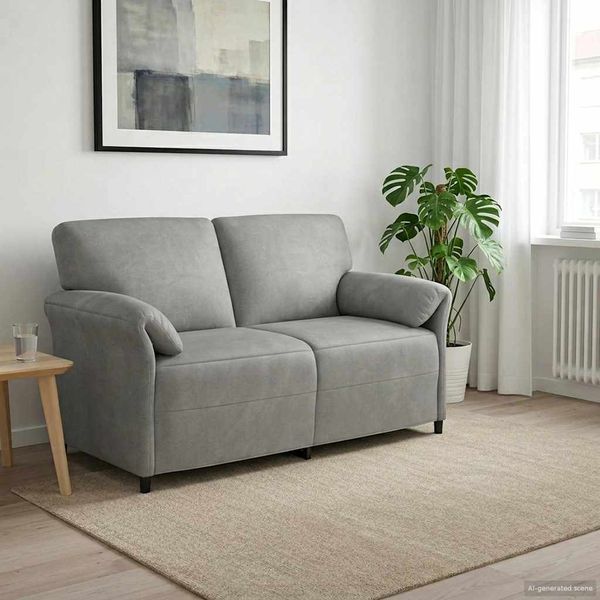 vidaXL 2-Sitzer Sofa Hellgrau 158 x 83 x 95 cm Samt 42033953