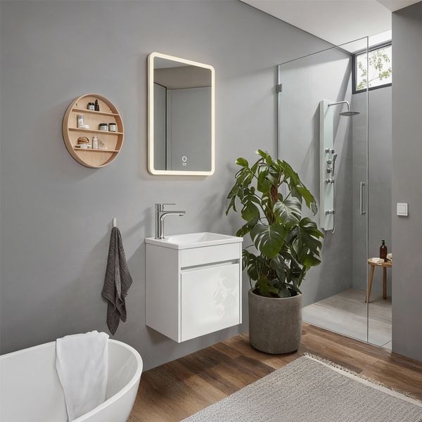 HOME DELUXE Badmöbel Komplettset BORKUM – Weiß