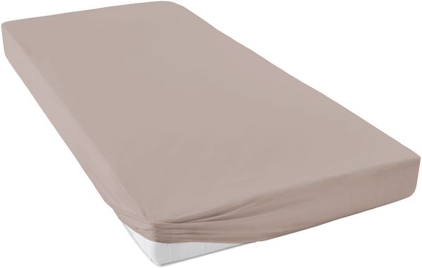 Hahn Haustextilien Jersey Spannbetttuch Max mit Nässeschutz 90-100x200 cm, kiesel