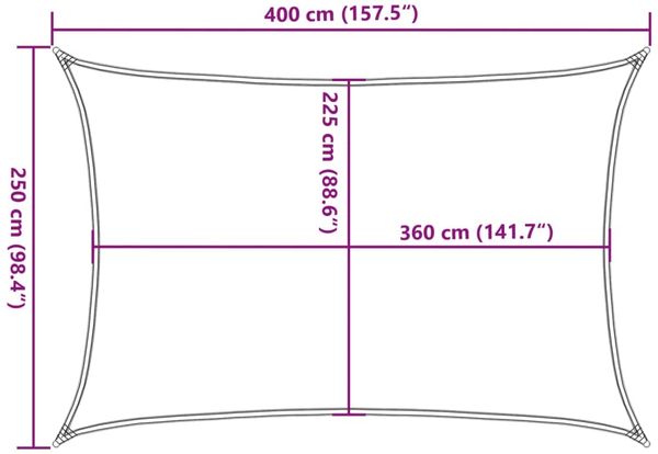 vidaXL Sonnensegel 160 g/m² Rechteckig Hellgrau 2,5x4 m HDPE 4001981 Bild 10