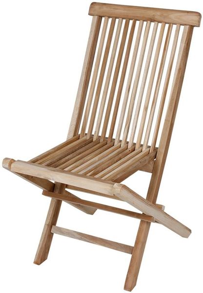 Teak Modena Klappstuhl natur Holzstuhl Gartenstuhl Terrassenstuhl Balkonstuhl