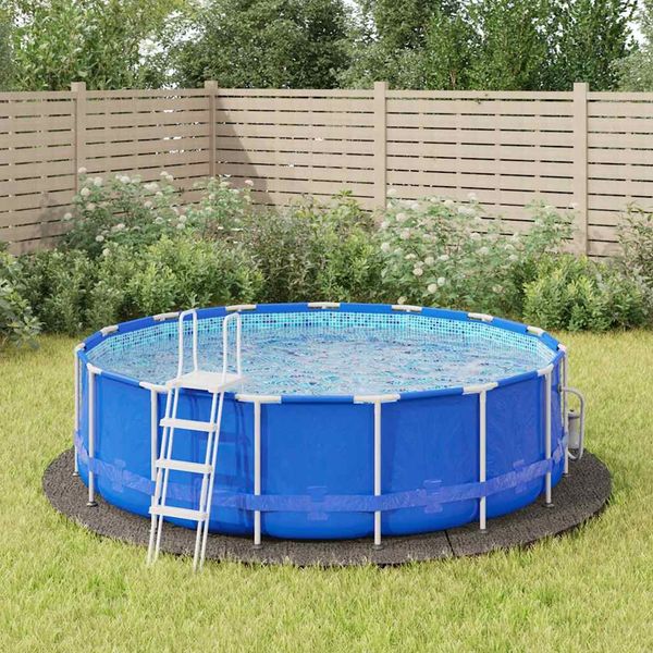 vidaXL Pool-Bodentuch, Hellgrau, 150 gr/m² Polyester, Ø 396 cm