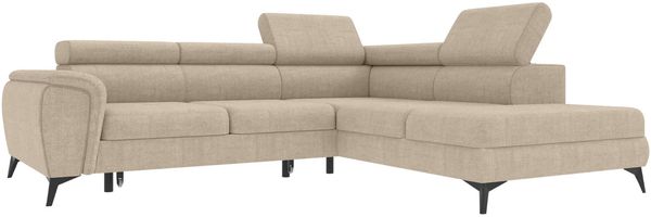 Couch Zento L Form in Samtstoff - Samtstoff - creme - Rechts