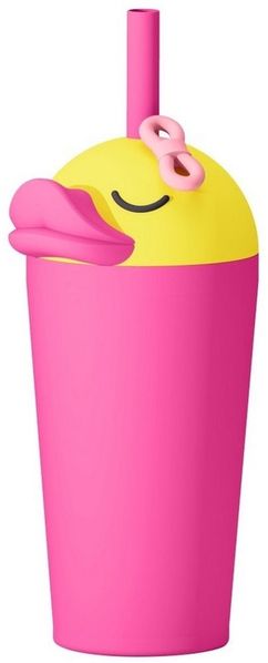 ASOBU Becher Isolierbecher 720 ml mit Trinkhalm Ente Edelstahl Thermobecher