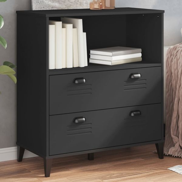 Bücherschrank, Bücherregal VIKEN Schwarz 80 x 40 x 90 cm Holzwerkstoff
