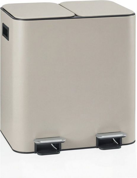 hjh OFFICE Mülleimer Clean 10 Abfalleimer, Mülltrennsystem Küche mit 2 Fächern, Abfalleimer 30 Liter (2 x 15L)