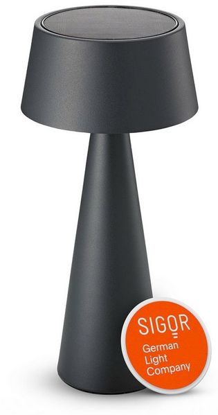 SIGOR LED Tischleuchte Akku-Tischleuchte, Dimmbar, LED fest integriert, Warmweiß