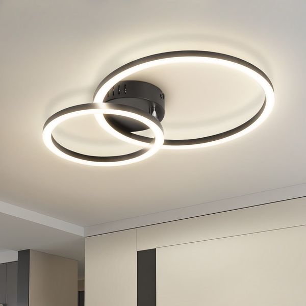 ZMH LED Deckenleuchte 23W Weiß Küchenlampe 3000K 40cm Warmweiß Modern Design 2-RingeLED fest integriert, led, modern, küche, wohnzimmer, schlafzimmer, design, flur
