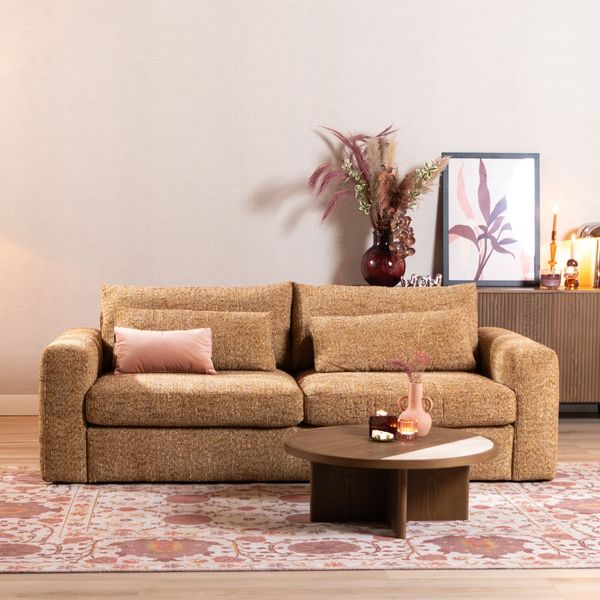 Bronx71 3-Sitzer Sofa Kyle Chenille ockergelb