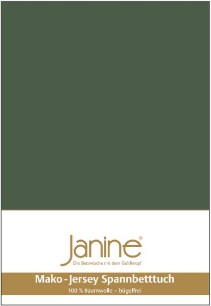 Janine Mako Jersey Spannbetttuch Bettlaken 180 - 200 x 200 cm OVP 5007 76 olivgrün