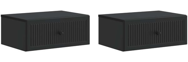 vidaXL Nachttisch 2 pcs Schwarz 49 x 34,5 x 20 cm Holzwerkstoff 897938