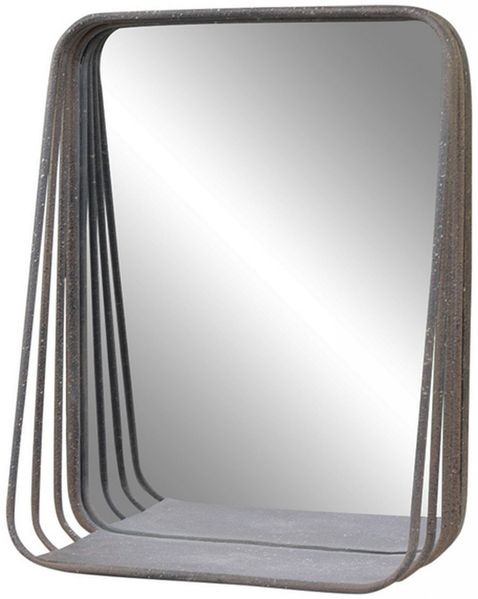 Wandspiegel Spiegel mit Ablage Metall Schwarz Vintage Chic Antique 2217000