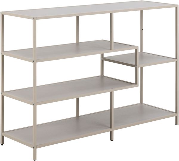 Standregal >Seaford< in grau, Metall / Holzwerkstoff - 114x78x35cm (BxHxT)