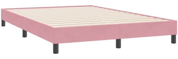vidaXL Boxspringbett mit Matratze Rosa 160x220 cm Samt 3315980 Bild 4