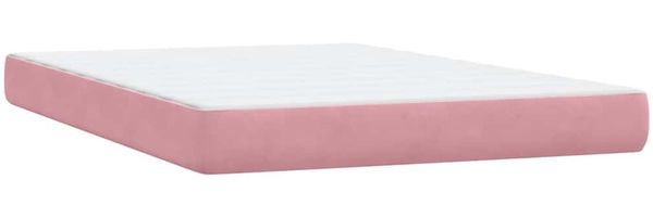 vidaXL Boxspringbett mit Matratze Rosa 160x220 cm Samt 3315980 Bild 7