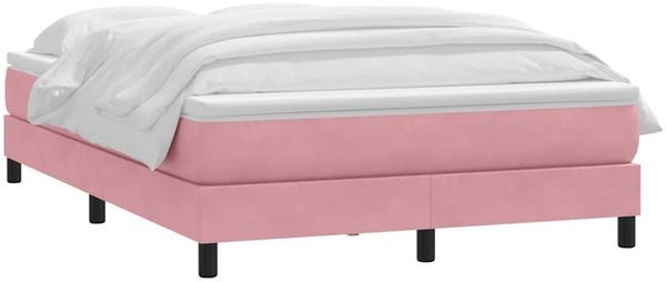 vidaXL Boxspringbett mit Matratze Rosa 160x220 cm Samt 3315980 Bild 3