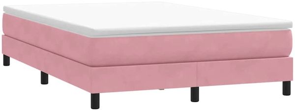 vidaXL Boxspringbett mit Matratze Rosa 160x220 cm Samt 3315980 Bild 5