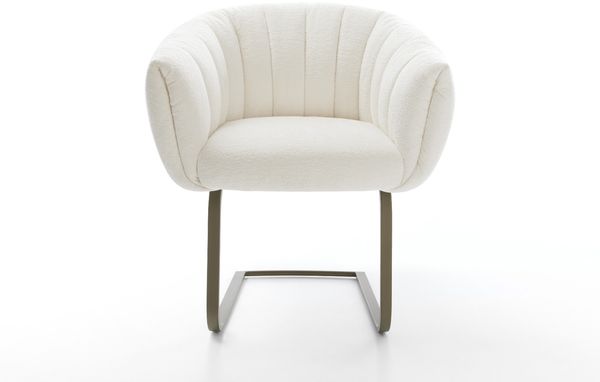 Freischwinger Jada-Flex Bouclé Soft Beige Freischwinger flach Effektfinish Titan Taschenfederkern Bild 2