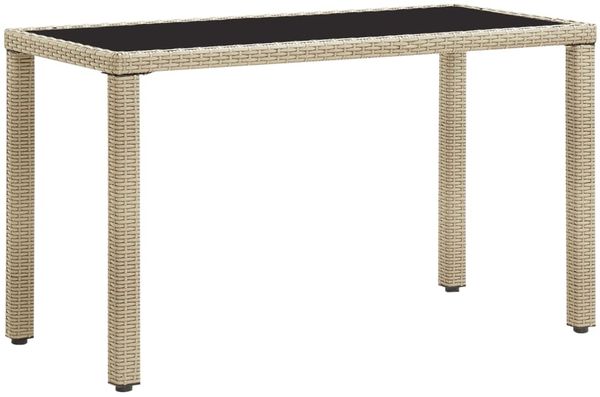 Gartentisch, Balkontisch, Küchentisch Beige 123 x 60 x 74 cm Poly Rattan