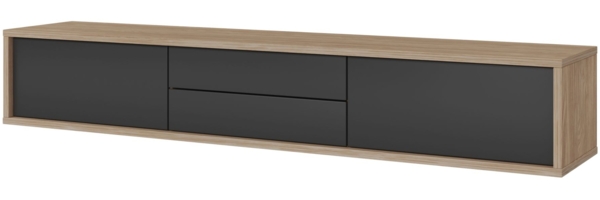 Selsey 'Moddern' TV-Lowboard mit Schubladen und Wandmontageoption, Eiche / Anthrazit, 32 x 180 x 36 cm