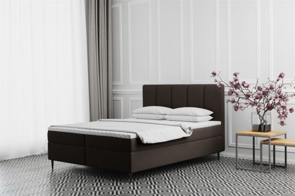 Boxspringbett Schlafzimmerbett MARAL 180x200cm in Stoff Monolith Dunkelbraun