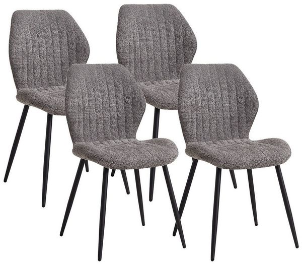 GrandCA HOME Esszimmerstuhl 4er Set Esszimmerstuhl, Gepolsterter Stoffstuhl, Moderner Küchenstuhl (4 St), 47.5 x 48 x 86cm, beige/braun/grau