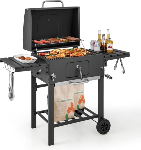 COSTWAY Holzkohlegrill mit Deckel