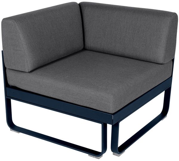 Bellevie Lounge Eck-Modul 92 Abyssblau A3 Graphitgrau 1-Sitzer