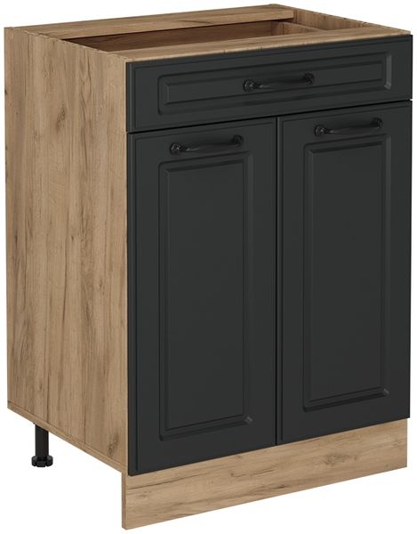 Küchenunterschrank R-Line Anthrazit Landhaus 60 cm mit Schublade, ohne Arbeitsplatte Vicco