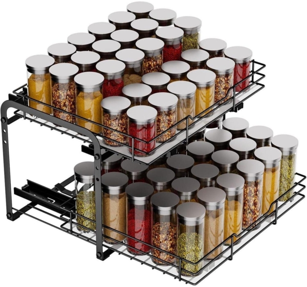 Gewürzregal Ausziehbar 2 Etagen Schrank Organizer Küche MAYZOLOP