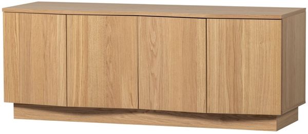 TV Board Zuma aus Eichenholzfurnier, skandinavischer Stil, natur, 133 cm, Push-to-Open-System