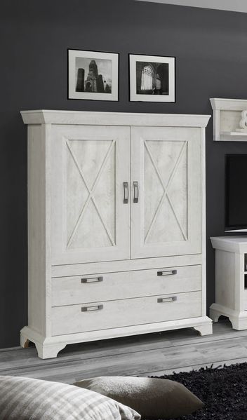 Forte KASHMIR Highboard Pinie weiß