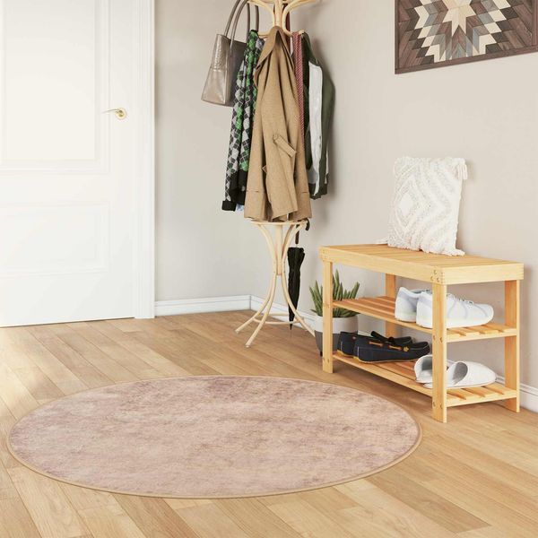 vidaXL Teppichläufer MARSA Sand 120 x 120 cm Polyester und PVC 42023130