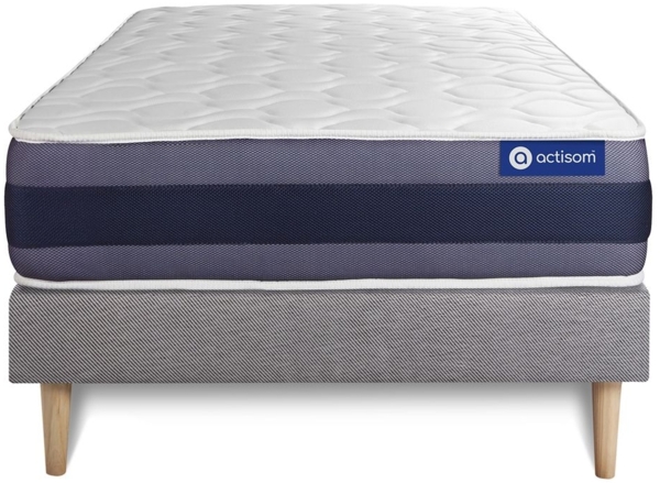 Actiflex morpho matratze 80x190cm + Bettgestell mit lattenrost - Dicke : 24cm - Taschenfederkern und Memory-schaum - H3