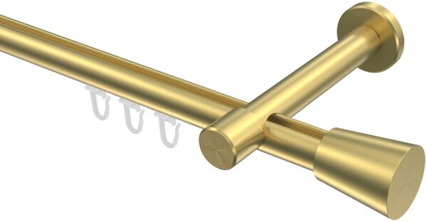 Innenlauf-Gardinenstangen-Set Prestige Sitra 100 cm, 1-läufig, 20 mm Ø Messing-Optik