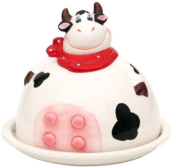 Dekohelden24 Butterglocke Keramik Butterdose / Butterglocke Kuh,(1-tlg)
