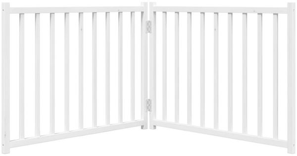 vidaXL 2-tlg. Hundetor Faltbar Weiß 160 cm Massivholz Tanne 352280 Bild 4
